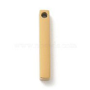 Ion Plating(IP) 304 Stainless Steel Pendants, Rectangle/Bar, Real 18K Gold Plated, 28x4x4mm, Hole: 2mm(STAS-J029-01G-A)