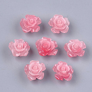Synthetic Coral Beads, Dyed, Flower, Cerise, 12x12x7mm, Hole: 1mm(X-CORA-S026-21B-08)