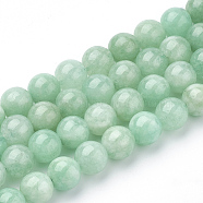 Natural Myanmar Jade/Burmese Jade Beads Strands, Dyed, Round, 10mm, Hole: 1mm, about 40pcs/strand, 15.1 inch(X-G-T064-22-10mm)