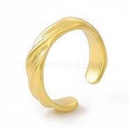 Ion Plating(IP) 304 Stainless Steel Open Cuff Ring for Women, Round, Matte Gold Color, US Size 5 3/4, 5mm, Inner Diameter: 16.3mm(RJEW-C060-43MG)