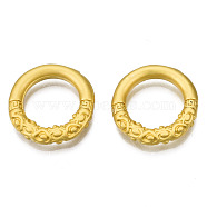 Alloy Linking Rings, Textured, Matte Style, Round Ring, Matte Gold Color, 18x3mm(KK-N238-046B-01)