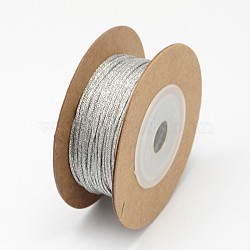 Braided Nylon Threads, Silver, 1mm, about 14.21 yards(13m)/roll(NWIR-N003-1mm-03J)