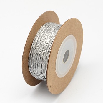 Braided Nylon Threads, Silver, 1mm, about 14.21 yards(13m)/roll