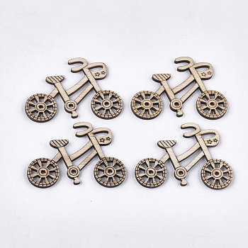 Wooden Cabochons, Bicycle, Tan, 43x57x3mm