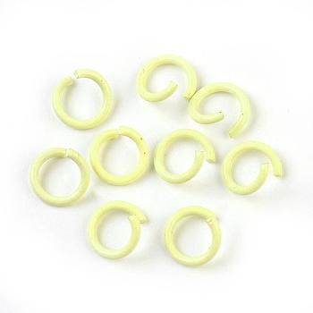 Iron Jump Rings, Open Jump Rings, Champagne Yellow, 17 Gauge, 8~8.5x1.2mm, Inner Diameter: 5~6mm