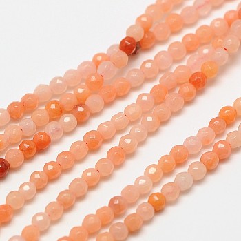 Natural Pink Aventurinee Beads Strands, Faceted Round, 2mm, Hole: 0.8mm, about 190pcs/strand, 16 inch