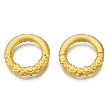 Alloy Linking Rings, Textured, Matte Style, Round Ring, Matte Gold Color, 18x3mm