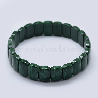 Natural Malachite Stretch Bracelets(BJEW-F327-04)-2