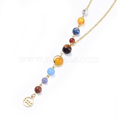 Universe Galaxy The Nine Planets Guardian Star Stone Necklaces(NJEW-JN02413-11)-3