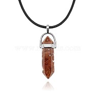 Synthetic Goldstone Pendant Necklaces, Bullets, 19.69 inch(50cm)(IC1467-3)