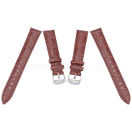 Gorgecraft Leather Watch Bands, with Stainless Steel Clasps, Saddle Brown, 88x18x2mm, 125x16x2mm(WACH-GF0001-001A-01)