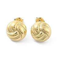 304 Stainless Steel Stud Earrings, Flower, Real 14K Gold Plated, 14.5x14.5mm(EJEW-P258-18G)