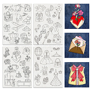 4 Sheets 11.6x8.2 Inch Stick and Stitch Embroidery Patterns, Non-woven Fabrics Water Soluble Embroidery Stabilizers, Mixed Shapes, 297x210mmm(DIY-WH0455-166)