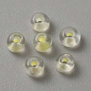 Transparent Frosted Glass Beads, Rondelle, Clear, 5x3.5mm, Hole: 1.2mm, about 2400pcs/200g(FGLA-TAC0008-08E)