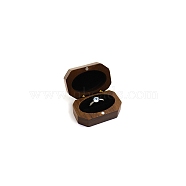 Wood Ring Storage Box, Ring Magnetic Gift Case with Velvet Inside, Rectangle, Black, 6x4cm(PW-WG11589-01)