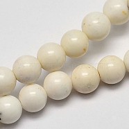 Round Natural Magnesite Beads Strands, Creamy White, 6mm, Hole: 1mm, about 68pcs/strand, 15.7 inch(G-M138-34)