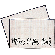 Coffee Theme Cotton and Linen Cup Mats, Daily Supplies, Rectangle with Word, Heart Pattern, 350x500mm(AJEW-WH0201-012)