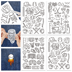 4 Sheets 11.6x8.2 Inch Stick and Stitch Embroidery Patterns, Non-woven Fabrics Water Soluble Embroidery Stabilizers, Mixed Shapes, 297x210mmm(DIY-WH0455-057)