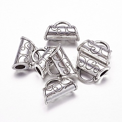 Tibetan Style Alloy Hangers, Bail Beads, Lead Free and Cadmium Free, Antique Silver, 20.5x14.5x9mm, Hole: 5.5mm(LF10878Y)