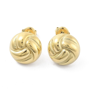 304 Stainless Steel Stud Earrings, Flower, Real 14K Gold Plated, 14.5x14.5mm
