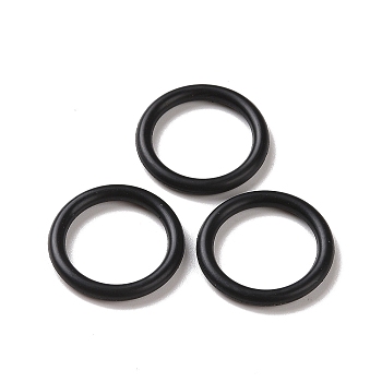 Rubber O Ring Connectors, Linking Ring, Black, 16x3mm, Inner Diameter: 10mm