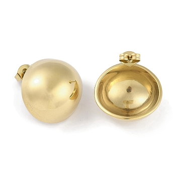 304 Stainless Steel Stud Earrings, for Women, Round, Real 18K Gold Plated, 20x20.5mm