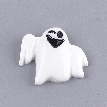 Resin Cabochons, Ghost, White, 24.5x26x6mm