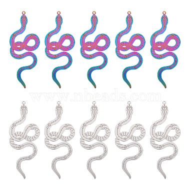 Mixed Color Snake 304 Stainless Steel Pendants