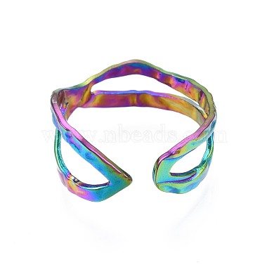 304 Stainless Steel Criss Cross Cuff Ring(RJEW-N038-098)-3