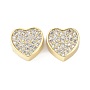 Clear Heart Brass+Cubic Zirconia Beads(ZIRC-C022-39G)