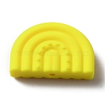 Food Grade Eco-Friendly Silicone Beads, Arch, Gold, 21x32x8.5mm, Hole: 3mm(SIL-WH0033-45E)