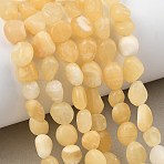 Natural Yellow Jade Beads Strands, Tumbled Stone, Nuggets, 7~11x7~9x5~7mm, Hole: 1.2mm, about 21~23pcs/strand, 7.09~7.48''(18~19cm)(GG-C286-A23)