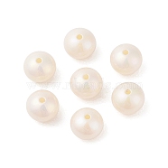 ABS Plastic Imitation Pearl Beads, Egg, Seashell Color, 12x10mm, Hole: 2mm(OACR-B026-04)