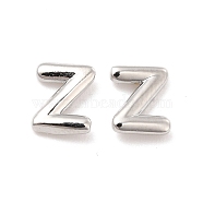 Brass Hollow Out Initial Letter Stud Earrings for Women, Platinum, Lead Free & Cadmium Free, Letter.Z, 7x5.5x1.5mm, Pin: 0.8mm(EJEW-A044-01P-Z)