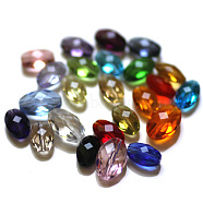 Imitation Austrian Crystal Beads, Grade AAA, Faceted, Oval, Mixed Color, 9.5x6x4.5mm, Hole: 0.7~0.9mm(SWAR-F063-9x6mm-M)
