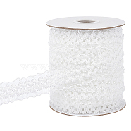 30 Yards Chinlon Pleated Flower Ribbon, Ruffled Lace Trim for Costume Decoration, White, 1~1-1/8 inch(25~29mm)(OCOR-WH0046-73B)