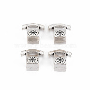 Tibetan Style Alloy European Beads Settings for Enamel, Cadmium Free & Lead Free, Phone, Antique Silver, 12x12x6.5mm, Hole: 4mm, about 780pcs/1000g(TIBEB-N007-011)