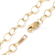 Brass Cable Chain Necklace for Men Women, Real 18K Gold Plated, 15.94 inch(40.5cm)(NJEW-JN03735)