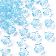 Transparent Acrylic Beads, Bead in Bead, Faceted, Star, Light Sky Blue, 10.5x11x7mm, Hole: 2mm, about 1280pcs/500g(TACR-S152-01A-754)