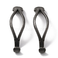 304 Stainless Steel Hook Clasp, Antique Silver, 55.5x16x9mm, Hole: 4.5x9.5mm(STAS-L262-20AS)
