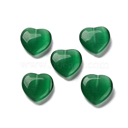 Cat Eye Beads, Heart, Green, 11.5x11.5x3.5mm, Hole: 1mm(CE-Z002-01G)