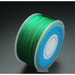 Round Nylon Cords, Milan Cords/Twisted Cords, Sea Green, 1.5mm, about 25.15 yards(23m)/roll(OCOR-E022-A-02)