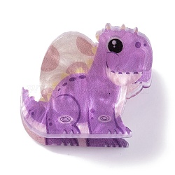 Cute Mini Dinosaur Acrylic Claw Hair Clips, Animal Hair Accessories for Girls, Blue Violet, 23x28.5x23mm(PHAR-A012-08A)