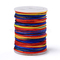 Segment Dyed Polyester Thread, Braided Cord, Colorful, 0.8mm, about 10.93 yards(10m)/roll(NWIR-I013-A-06)