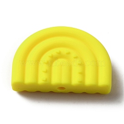 Food Grade Eco-Friendly Silicone Beads, Arch, Gold, 21x32x8.5mm, Hole: 3mm(SIL-WH0033-45E)