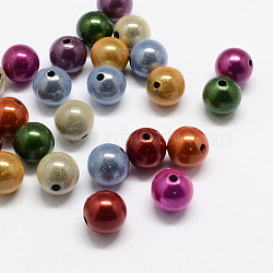 Spray Painted Acrylic Beads, Miracle Beads, Round, Bead in Bead, Mixed Color, 8mm, Hole: 2mm(X-MACR-Q154-8mm-M)