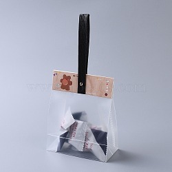 Plastic Transparent Gift Bag, Storage Bags, Self Seal Bag, Top Seal, Rectangle, with Cartoon Card and Sling, Hole and Nail, Light Salmon, 32.5x17x7cm, 10set/bag(OPP-B002-J06)