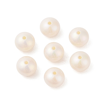 ABS Plastic Imitation Pearl Beads, Egg, Seashell Color, 12x10mm, Hole: 2mm