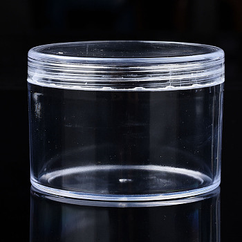 Column Polystyrene Bead Storage Container, for Jewelry Beads Small Accessories, Clear, 8x5.5cm, Inner Diameter: 6.5cm