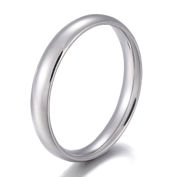 304 Stainless Steel Flat Plain Band Rings, Stainless Steel Color, Size 5~12, Inner Diameter: 15~22mm, 3mm
